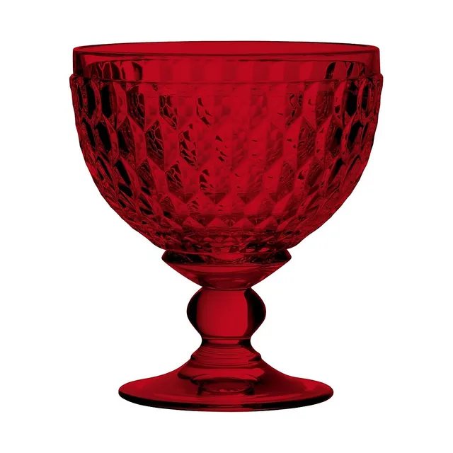 Villeroy & Boch Boston Red Coloured Footed Dessert Bowls 4-Piece Set 4 Villeroy & Boch Boston Red Coloured Footed Dessert Bowls 4-Piece Set - Image 2