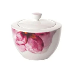 Villeroy & Boch Rose Garden Porcelain Covered Sugar Bowl